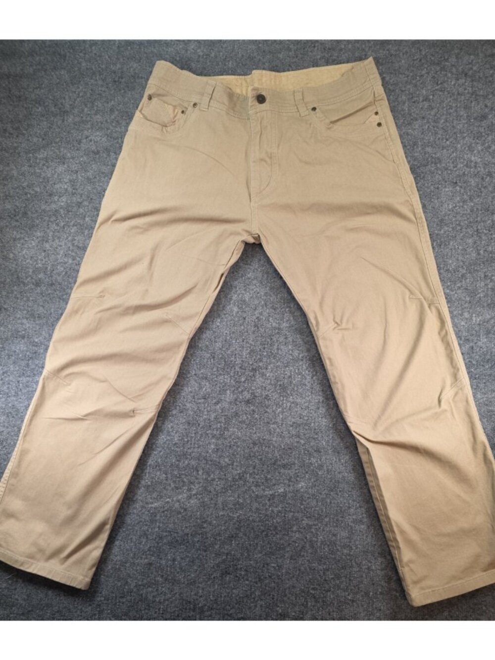 KÜHL Easy Rydr Men's Khaki Canvas Casual Pants 38x30 Straight Leg Pockets